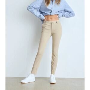 Vintage Madison Polished Cotton Khaki Straight Leg Pants